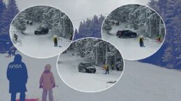 un-turist-a-intrat-cu-masina-pe-o-partie-din-parang.-bolidul-a-alunecat-la-vale,-printre-copiii-care-se-dadeau-cu-sania