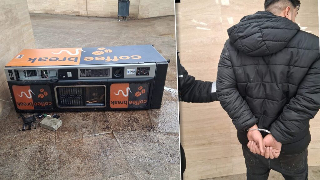 un-tanar-de-19-ani-din-bucuresti,-incatusat-de-politistii-din-iasi,-dupa-ce-a-spart-un-aparat-de-cafea-pentru-a-fura-banii-din-el