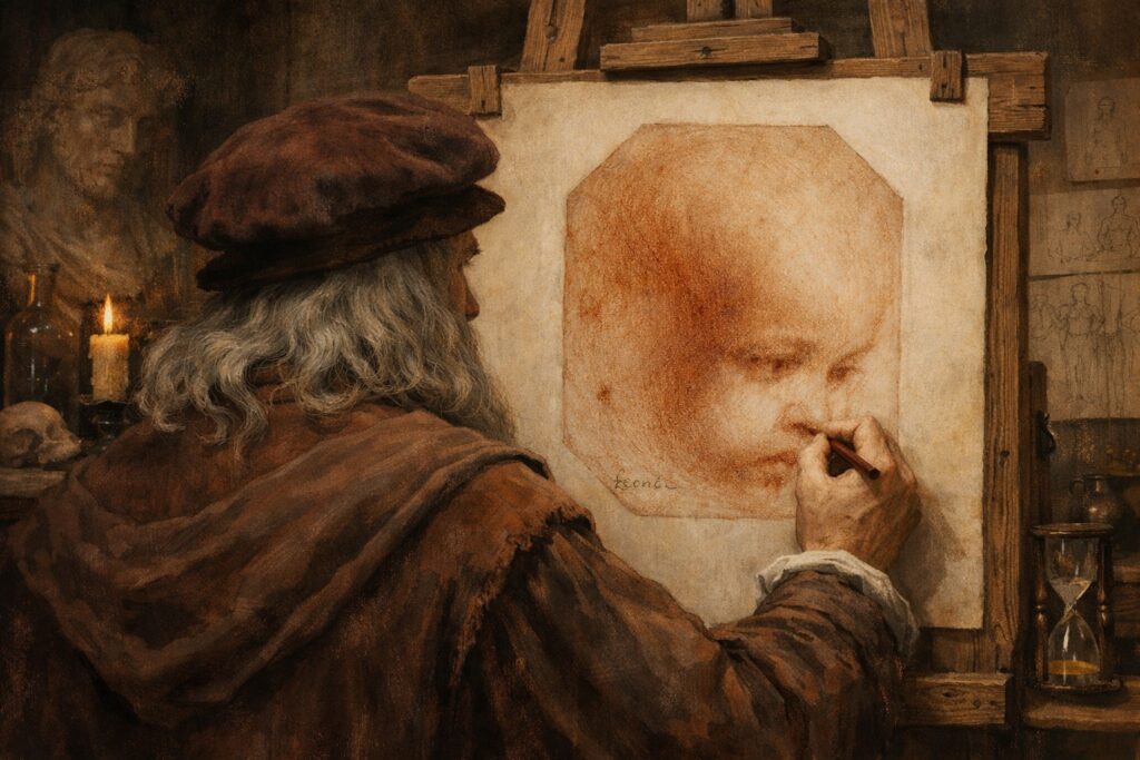 dupa-500-de-ani,-o-schita-ar-putea-ascunde-urme-din-adn-ul-lui-leonardo-da-vinci