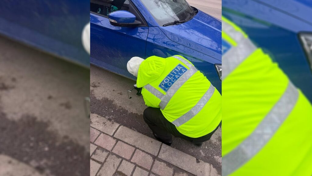 politistul-local-din-iasi-care-a-salvat-un-copil-la-un-incendiu-a-fost-din-nou-la-datorie.-agentul-a-reparat-masina-unei-femei-care-a-ramas-blocata-pe-pasarela-nicolina