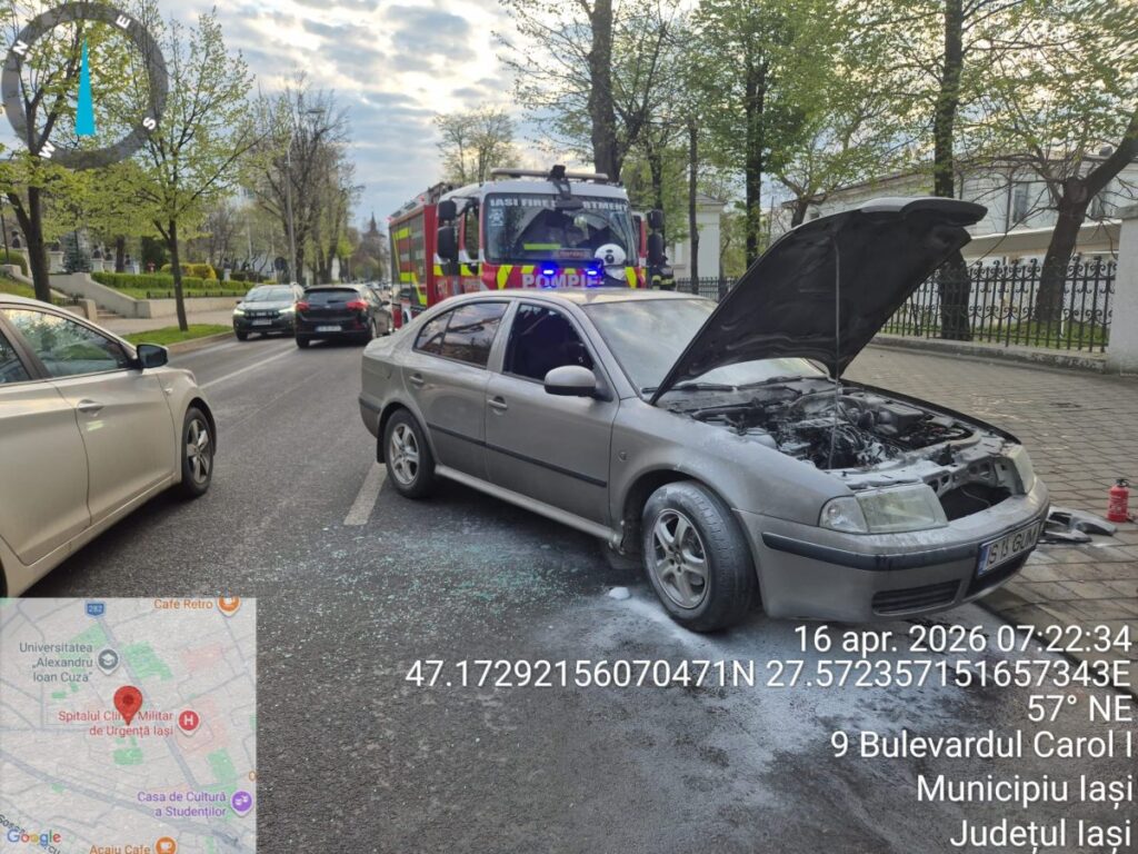 incendiu-la-un-autoturism-in-iasi!-soferul-s-a-salvat-in-ultima-clipa-dupa-ce-masina-a-luat-foc