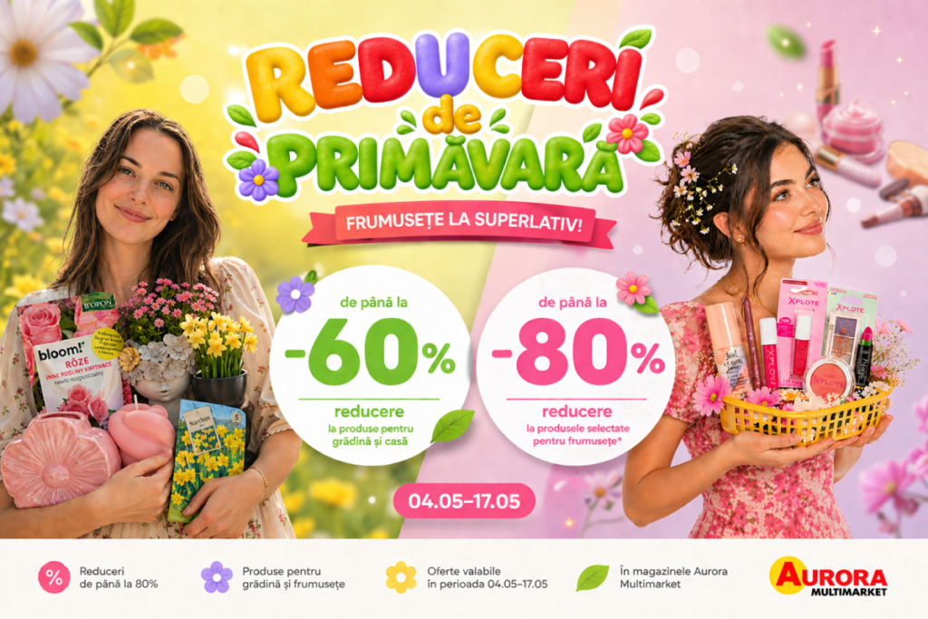 1-mai-incepe-cu-super-reduceri-la-aurora-multimarket:-pana-la-80%-la-sute-de-produse