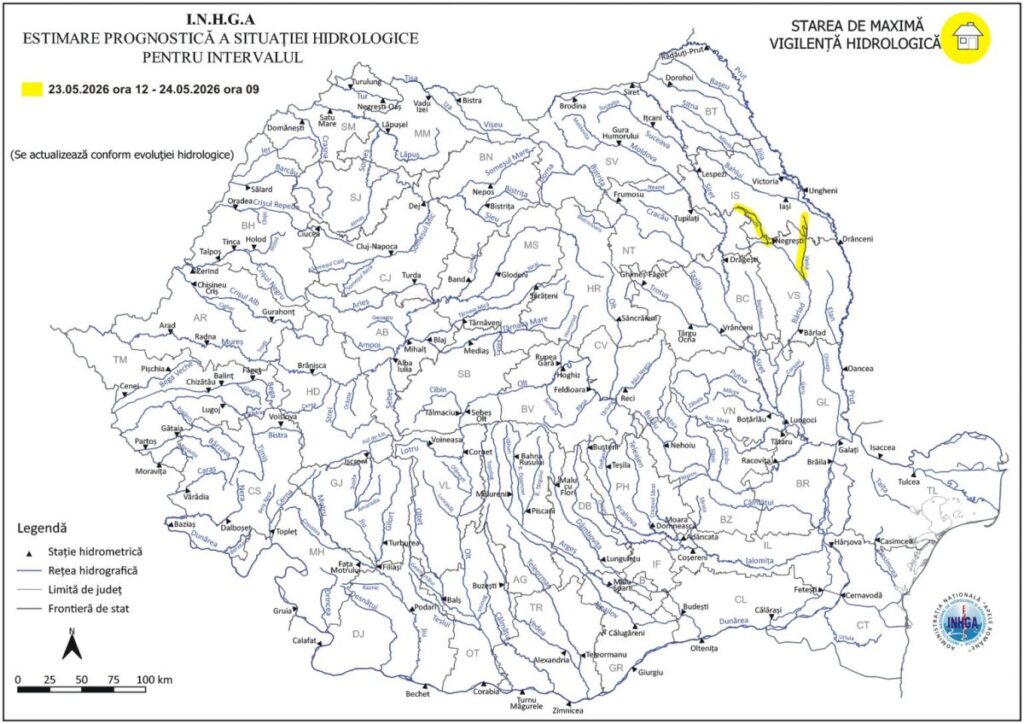 atentionare-hidrologica:-cod-galben-pentru-bazinul-hidrografic-barlad