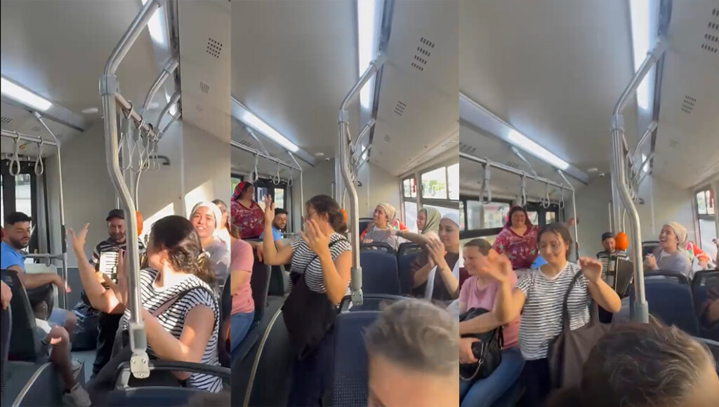 pe-ritm-de-tarabana,-o-tanara-si-a-facut-de-cap-intr-un-autobuz-din-iasi.-calatorii-au-scos-telefoanele-si-au-filmat-totul
