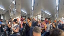 pe-ritm-de-tarabana,-o-tanara-si-a-facut-de-cap-intr-un-autobuz-din-iasi.-calatorii-au-scos-telefoanele-si-au-filmat-totul