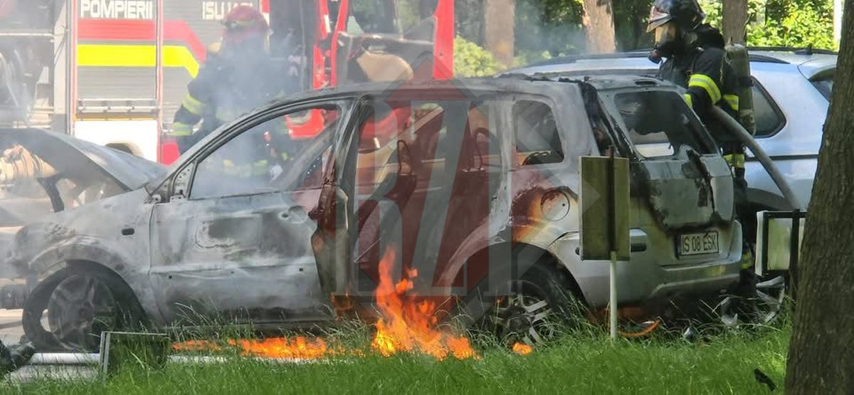 o-masina-a-fost-cuprinsa-de-flacari-pe-strada-vasile-lupu-din-iasi.-pompierii-au-intervenit-de-urgenta-–-update