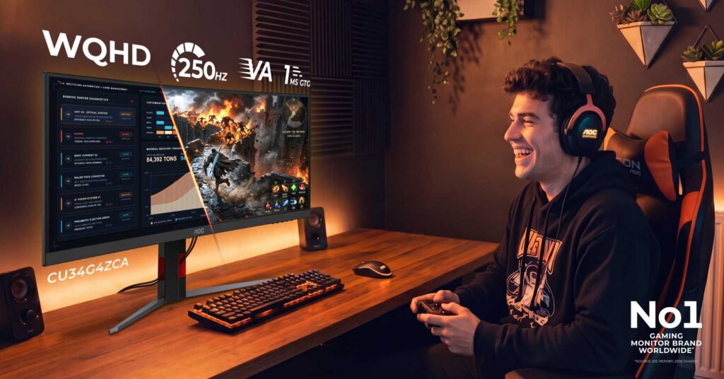 aoc-gaming-lanseaza-noile-monitoare-ultrawide-curbate-cu34g4ca-si-cu34g4zca,-cu-usb-c,-incarcare-de-pana-la-90-w-si-pana-la-250-hz