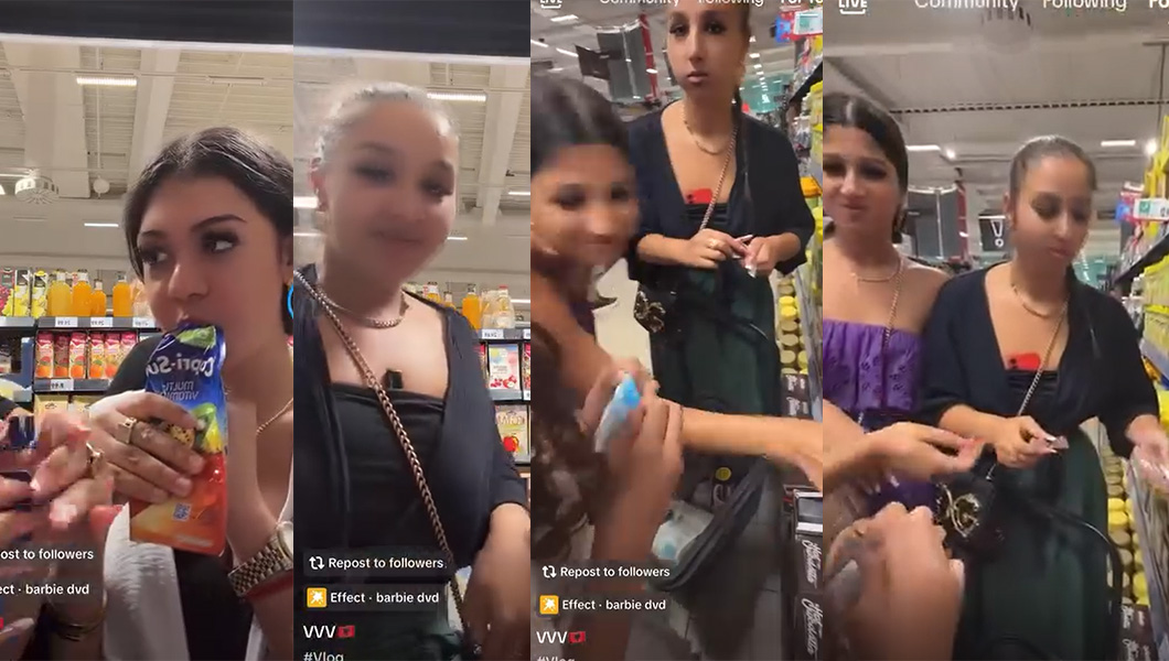 imagini-revoltatoare-dintr-un-magazin-kaufland.-mai-multe-tinere-s-au-filmat-in-timp-ce-consumau-produse-de-pe-rafturi-si-le-puneau-la-loc-desfacute