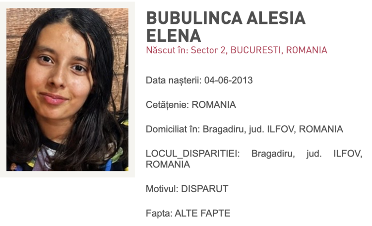ro-alert-pentru-alesia-elena-bubulinca,-disparuta